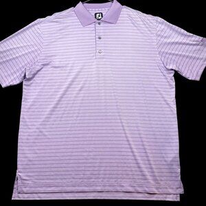 Footjoy Purple Striped Polo Shirt SZ XL Mens Bernardo Heights Country Club Logo